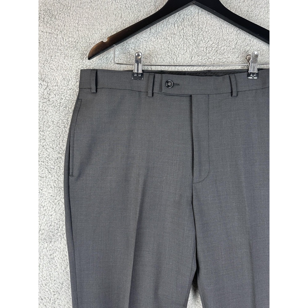 Calvin Klein Pants Mens 35x28 Gray Wool Blend Dress Trouser Modern Fit Office
